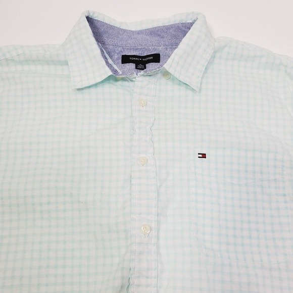 Tommy Hilfiger‎ Men Shirt Size XL Short-Sleeve Stripe Oxford 100% Cotton Office - Picture 5 of 11